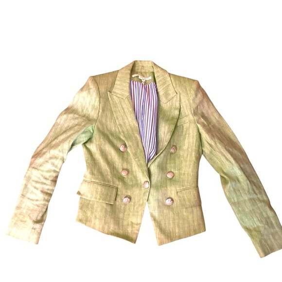 Veronica Beard Jackets & Blazers - Veronica Beard Green Blazer with Silver Buttons- Nipped Waist- Fantastic- Size 6